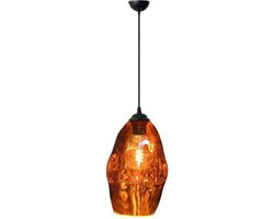LED Hanglamp - Ovaal - Koper Glas - E27