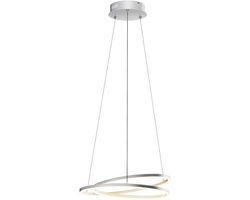 LED Hanglamp - Plafondlamp Ring - Eettafel Verlichting - Dimbare Lichtsterkte - 48.5 x 150 cm - Satijn Nikkel