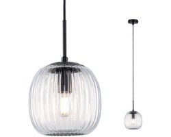 LED-hanglamp Ruya E14 max. 20W Glas, Zwart mat