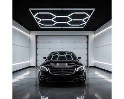 LED Hexagon Verlichting 6500K - Energiezuinig - Plafondlampen - Zeshoekige Wandpaneel - DIY Configuratie - Eenvoudige Lamp voor Sportschool, Kelder, Garages, Werkplaats, Kantoor (5 Hex met Frame) - NAIZY