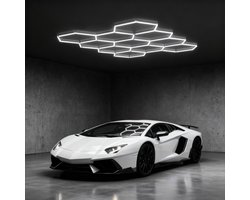 LED Hexagon Verlichting 6500K - Energiezuinig - Plafondlampen - Zeshoekige Wandpaneel - DIY Configuratie - Eenvoudige Lamp voor Sportschool, Kelder, Garages, Werkplaats, Kantoor (11 Hex) - NAIZY