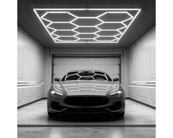 LED Hexagon Verlichting 6500K - Energiezuinig - Plafondlampen - Zeshoekige Wandpaneel - DIY Configuratie - Eenvoudige Lamp voor Sportschool, Kelder, Garages, Werkplaats, Kantoor (11 Hex met Frame) - NAIZY