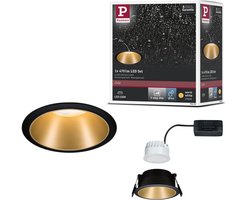 LED-inbouwlamp 3-Step-Dim Cole Coin Set van 1 IP44 rond 88mm Coin 6W 470lm 230V dimbaar 2700K Zwart, Goud mat
