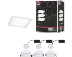 LED-inbouwlamp 3-Step-Dim Cole Coin Set van 3 IP44 hoekig 88x88 mm Coin 3x6W 3x470lm 230V dimbaar 2700K Wit