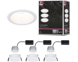 LED-inbouwlamp 3-Step-Dim Cole Coin Set van 3 IP44 rond 88 mm Coin 3x6W 3x470lm 230V dimbaar 2700K Wit