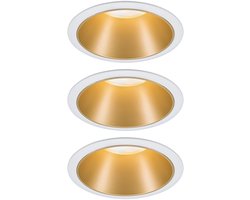 LED-inbouwlamp 3-Step-Dim Cole Coin Set van 3 IP44 rond 88mm Coin 3x6W 3x460lm 230V dimbaar 2700K Wit, Goud mat