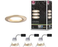 LED-inbouwlamp 3-Step-Dim Nova Coin Basisset star IP44 rond 74mm Coin 3x6W 3x470lm 230V dimbaar 2700K Goud mat