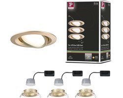 LED-inbouwlamp 3-Step-Dim Nova Coin Basisset zwenkbaar rond 84mm 50° Coin 3x6W 3x470lm 230V dimbaar 2700K Goud mat