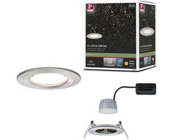 LED-inbouwlamp 3-Step-Dim Nova Coin star IP44 rond 78 mm Coin 6W 470lm 230V dimbaar 2700K Staal geborsteld
