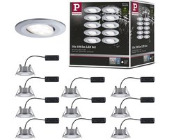 LED-inbouwlamp Calla Basisset zwenkbaar IP65 rond 90 mm 30° 10x5,2W 10x460lm 230V dimbaar 4000K Chroom mat