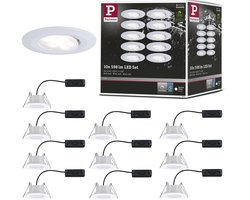 LED-inbouwlamp Calla Basisset zwenkbaar IP65 rond 90 mm 30° 10x5,2W 10x460lm 230V dimbaar 4000K Wit mat