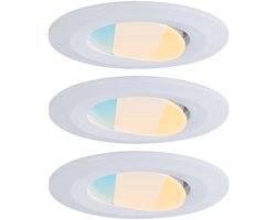 LED-inbouwlamp Calla Basisset zwenkbaar IP65 rond 90mm 30° 3x5W 3x400lm 230V White Switch Wit mat