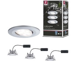 LED-inbouwlamp Calla Basisset zwenkbaar IP65 rond 90mm 30° 3x6W 3x530lm 230V 4000K Chroom mat