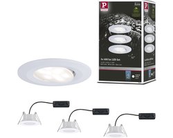 LED-inbouwlamp Calla Basisset zwenkbaar IP65 rond 90mm 30° 3x6W 3x530lm 230V 4000K Wit mat