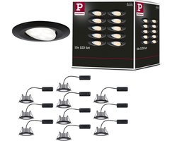 LED-inbouwlamp Calla Set van 10 IP65 rond 90mm 30° 10x5W 10x430lm 230V White Switch Zwart mat