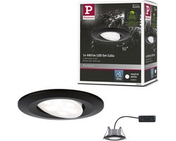 LED-inbouwlamp Calla zwenkbaar IP65 rond 90mm 30° 6W 500lm 230V 4000K Zwart mat