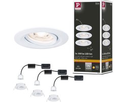 LED-inbouwlamp Easy Dim Nova Mini Plus Coin Basisset zwenkbaar rond 66mm 15° Coin 3x4,2W 3x300lm 230V dimbaar 2700K Wit mat
