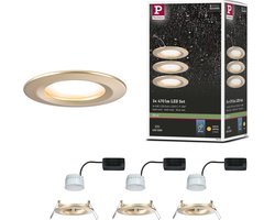 LED-inbouwlamp Nova Coin Basisset star IP44 rond 78 mm Coin 3x6W 3x470lm 230V 2700K Goud mat