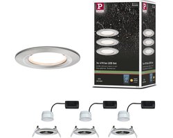 LED-inbouwlamp Nova Coin Basisset star IP44 rond 78 mm Coin 3x6W 3x470lm 230V 2700K Staal geborsteld