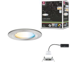 LED-inbouwlamp Nova Coin IP44 rond 78 mm Tunable White 6W 530lm 230V Staal geborsteld Aluminium