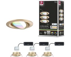 LED-inbouwlamp Nova Coin rond 84 mm 50° RGBW+ 3x6W 3x500lm 230V Goud mat Aluminium