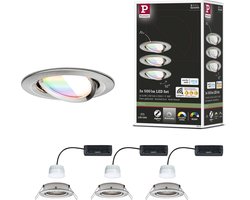 LED-inbouwlamp Nova Coin rond 84 mm 50° RGBW+ 3x6W 3x500lm 230V Staal geborsteld Aluminium