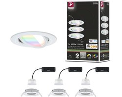 LED-inbouwlamp Nova Coin rond 84 mm 50° RGBW+ 3x6W 3x500lm 230V Wit mat Aluminium