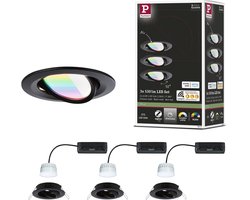 LED-inbouwlamp Nova Coin rond 84 mm 50° RGBW+ 3x6W 3x500lm 230V Zwart mat Aluminium