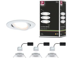 LED-inbouwlamp Nova Coin Set van 3 zwenkbaar rond 84 mm 50° Coin 3x6W 3x470lm 230V 2700K Wit mat