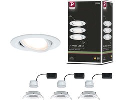 LED-inbouwlamp Nova Coin Set van 3 zwenkbaar rond 84mm 50° Coin 3x6W 3x470lm 230V 2700K Wit mat