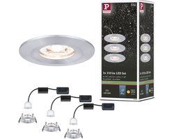 LED-inbouwlamp Nova Mini Coin Basisset star IP44 rond 65mm Coin 3x4W 3x310lm 230V 2700K Alu gedraaid