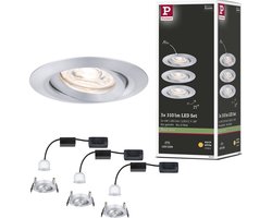 LED-inbouwlamp Nova Mini Coin Basisset zwenkbaar rond 66 mm 15° Coin 3x4W 3x310lm 230V 2700K Alu gedraaid