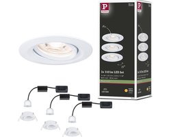 LED-inbouwlamp Nova Mini Coin Basisset zwenkbaar rond 66 mm 15° Coin 3x4W 3x310lm 230V 2700K Wit mat