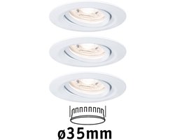 LED-inbouwlamp Nova Mini Coin Basisset zwenkbaar rond 66mm 15° Coin 3x4W 3x310lm 230V 2700K Wit mat