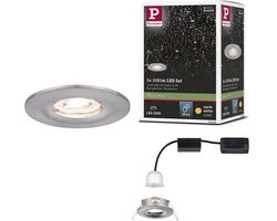 LED-inbouwlamp Nova Mini Coin Enkele lamp star IP44 rond 65mm Coin 4W 310lm 230V 2700K Staal geborsteld