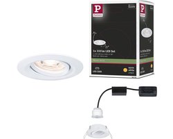 LED-inbouwlamp Nova Mini Coin Enkele lamp zwenkbaar rond 66 mm 15° Coin 4W 310lm 230V 2700K Wit mat