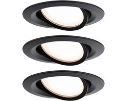LED-inbouwlamp Nova Plus Coin Basisset zwenkbaar IP65 rond 93mm 30° Coin 3x6W 3x470lm 230V dimbaar 2700K Zwart mat