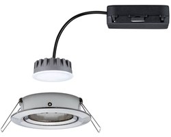 LED-inbouwlamp Nova Plus Coin Enkele lamp zwenkbaar rond 84mm 50° Coin 6W 470lm 230V dimbaar 2700K Staal geborsteld