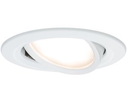 LED-inbouwlamp Nova Plus Coin Enkele lamp zwenkbaar rond 84mm 50° Coin 6W 470lm 230V dimbaar 2700K Wit mat