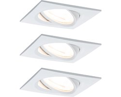 LED-inbouwlamp Nova schwenkbar Basisset zwenkbaar hoekig 84x84mm 50° GU10 3x6,5W 3x460lm 230V 2700K Wit mat