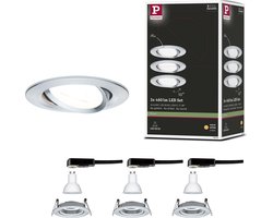 LED-inbouwlamp Nova schwenkbar Basisset zwenkbaar rond 84mm 50° GU10 3x6,5W 3x460lm 230V 2700K Alu gedraaid