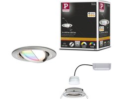 LED-inbouwlamp Smart Home Zigbee 3.0 Nova Plus Coin zwenkbaar rond 84mm 50° Coin 6W 470lm 230V dimbaar Tunable White Staal geborsteld