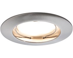 LED-inbouwlamp Warm wit Coin IP44 rond 79mm Coin 3x6,8W 3x380lm 230V dimbaar 2700K Staal geborsteld, Satijn