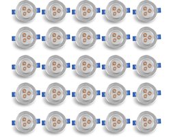 LED inbouwspot 20 Stuk Warm wit 3W inbouwlamp 210LM 3000K