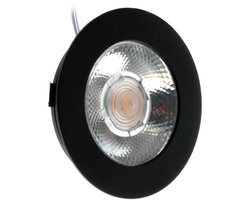 LED inbouwspot - 3W - 1 stuk - zwart warm licht 2700K met dimfunctie en IP54 bescherming