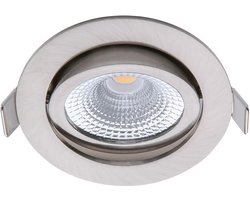LED inbouwspot - geborsteld nikkel - 5W - dimbaar - 450 lumen - IP54 waterbestendig