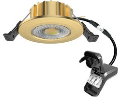 LED inbouwspot HUGO 6W dimbaar IP65 met CCT-switch - Messing | Geen fitting | Extra Warm-Warm Wit-Koel Wit-Daglicht | 6 watt | 54.000 Branduren