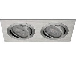 LED inbouwspot Otto -Dubbel Chrome -Koel Wit -Dimbaar -4.9W -Philips LED