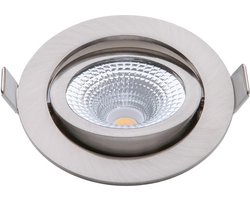 LED Inbouwspots Nikkel - 5W – IP54 – 2000K-3000K - Kantelbaar