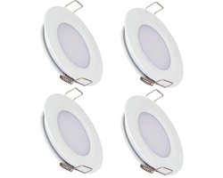 LED Inbouwspots - set van 4 - badkamerverlichting - spots - IP65 - 3.000K Warm Wit - 350Lm -3W